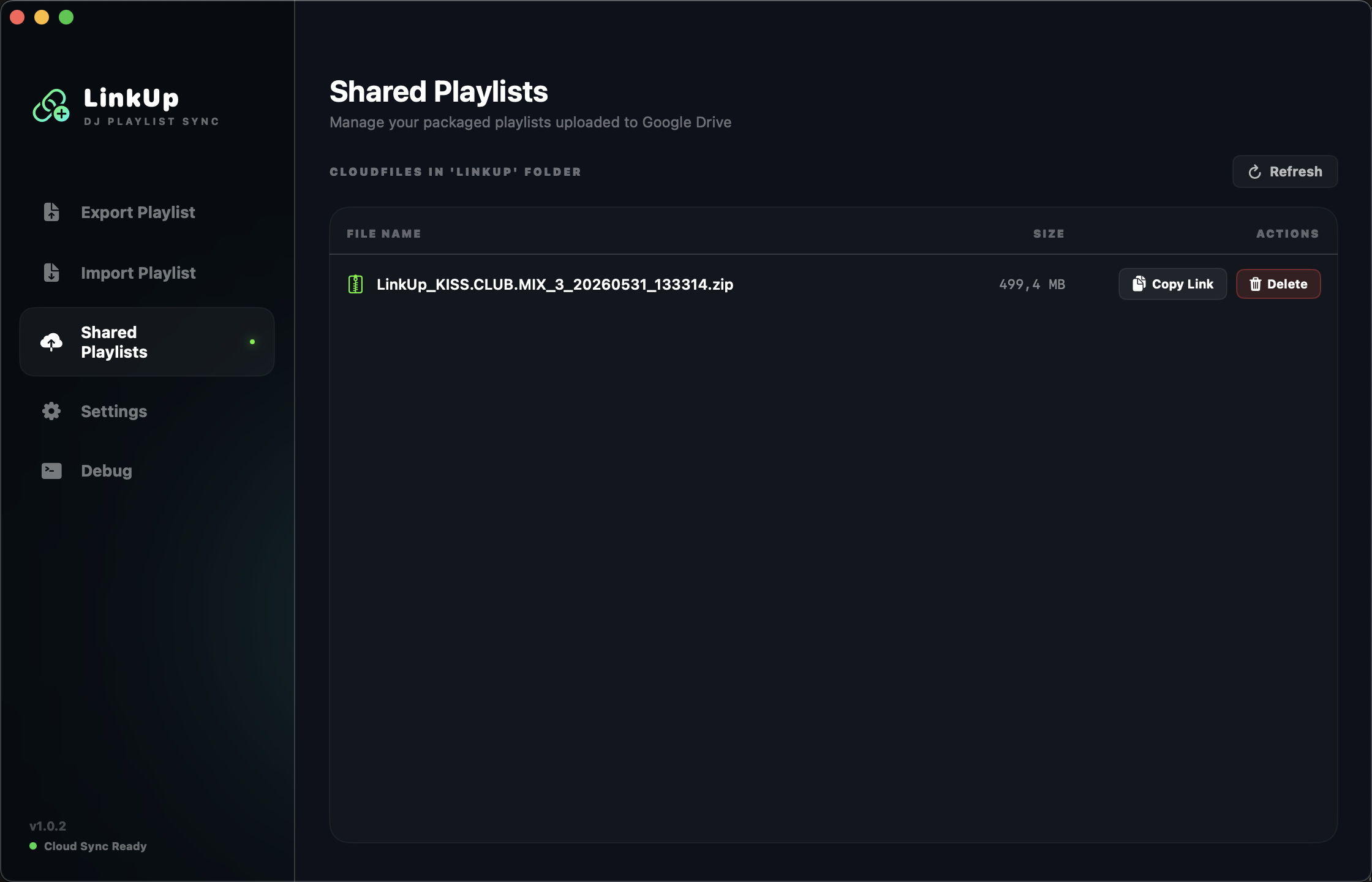 LinkUp Shared & Settings